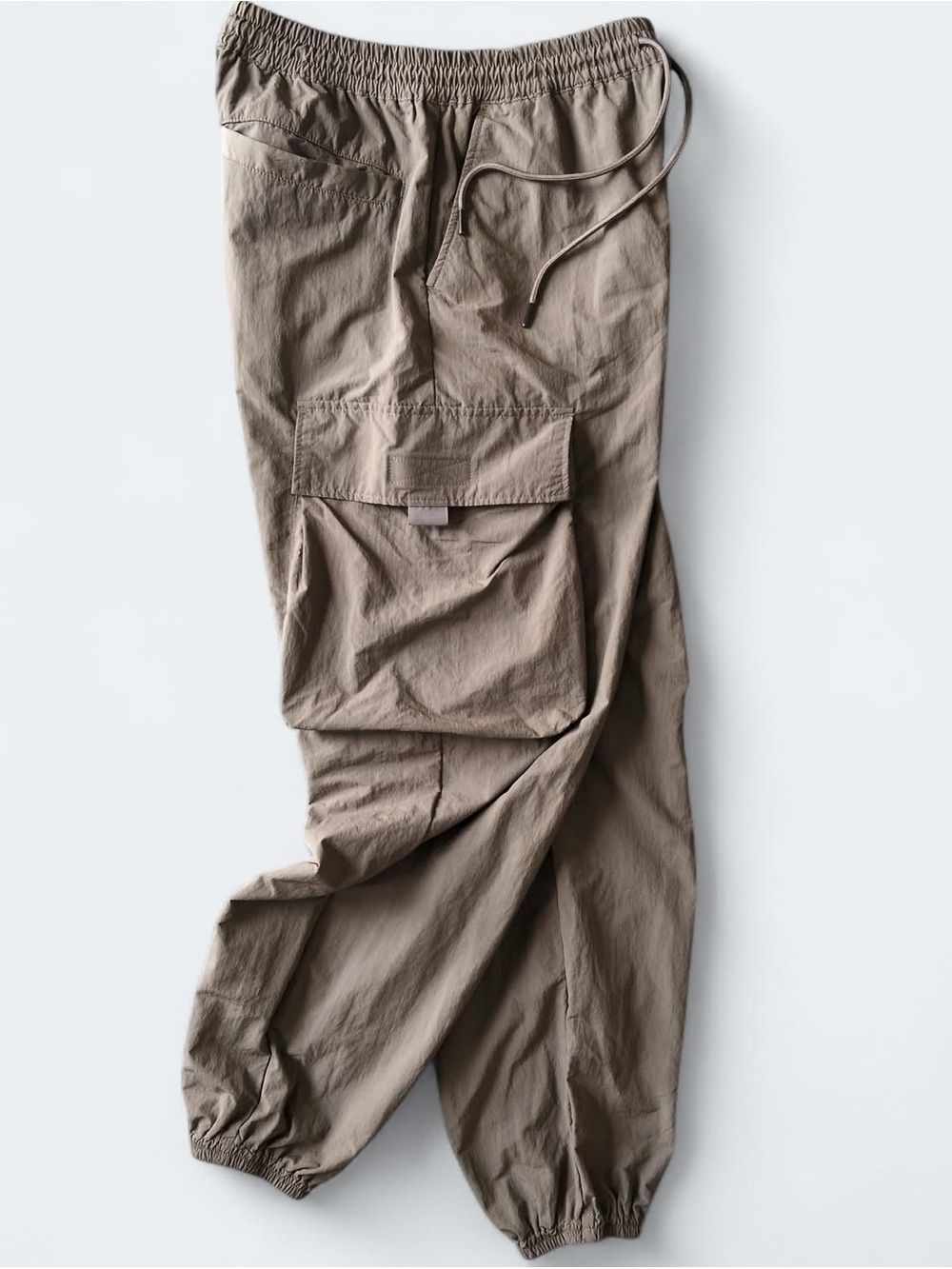 Zara Women’s Parachute Cargo Pants polyamide Brown Jogger Medium